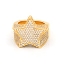 Rings Pentagram Ring Microencrusted Zircon StarRing Spectrum
