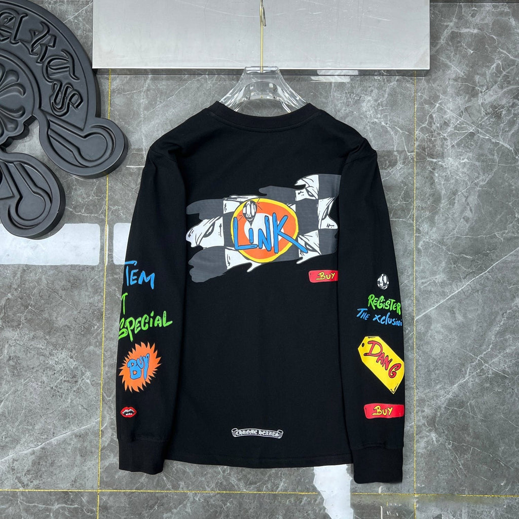 CHH  Heart Long Sleeve Shirt Unisex Fashion Loose Long Sleeve Shirt