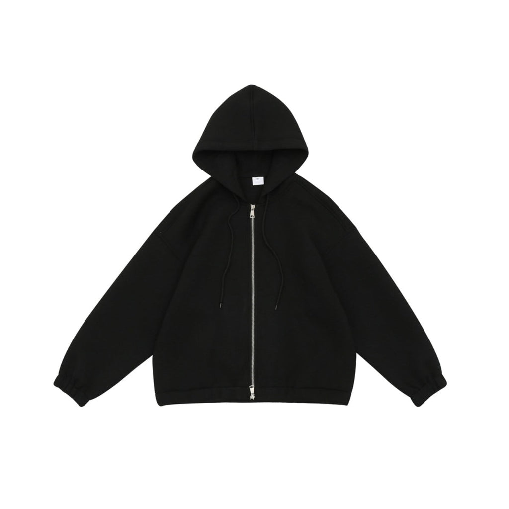 Unisex Jacket Relaxed-Fit Hoodie Top Coat Cotton Sweater Jacket