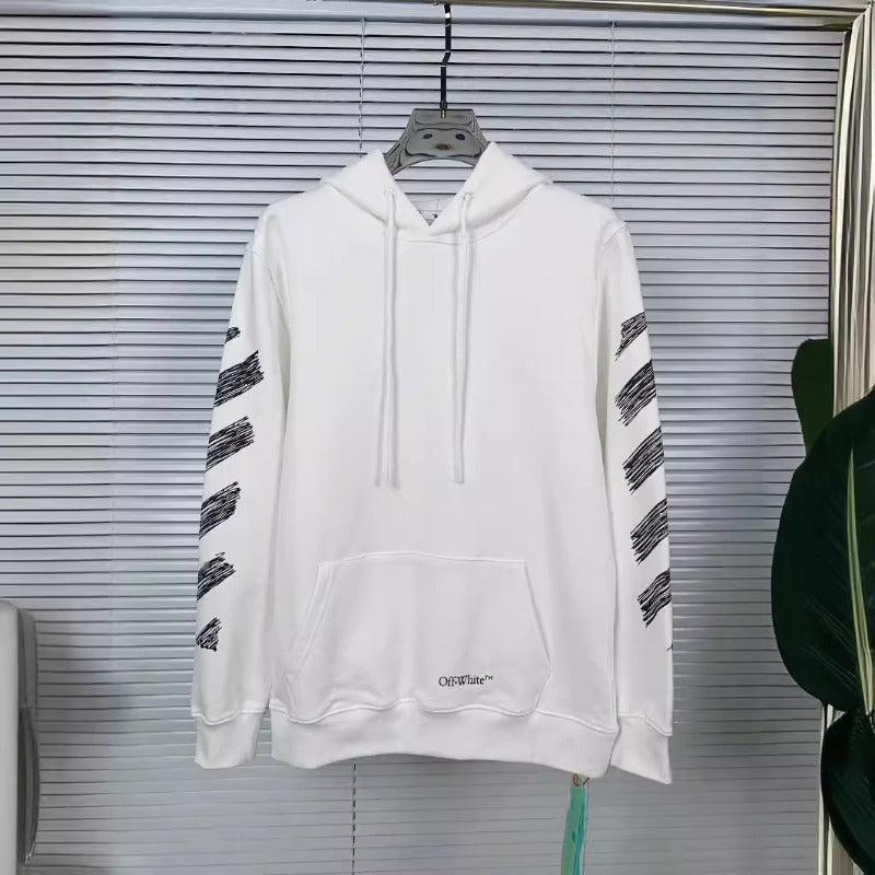 OW hoodie sketch arrow pattern hooded