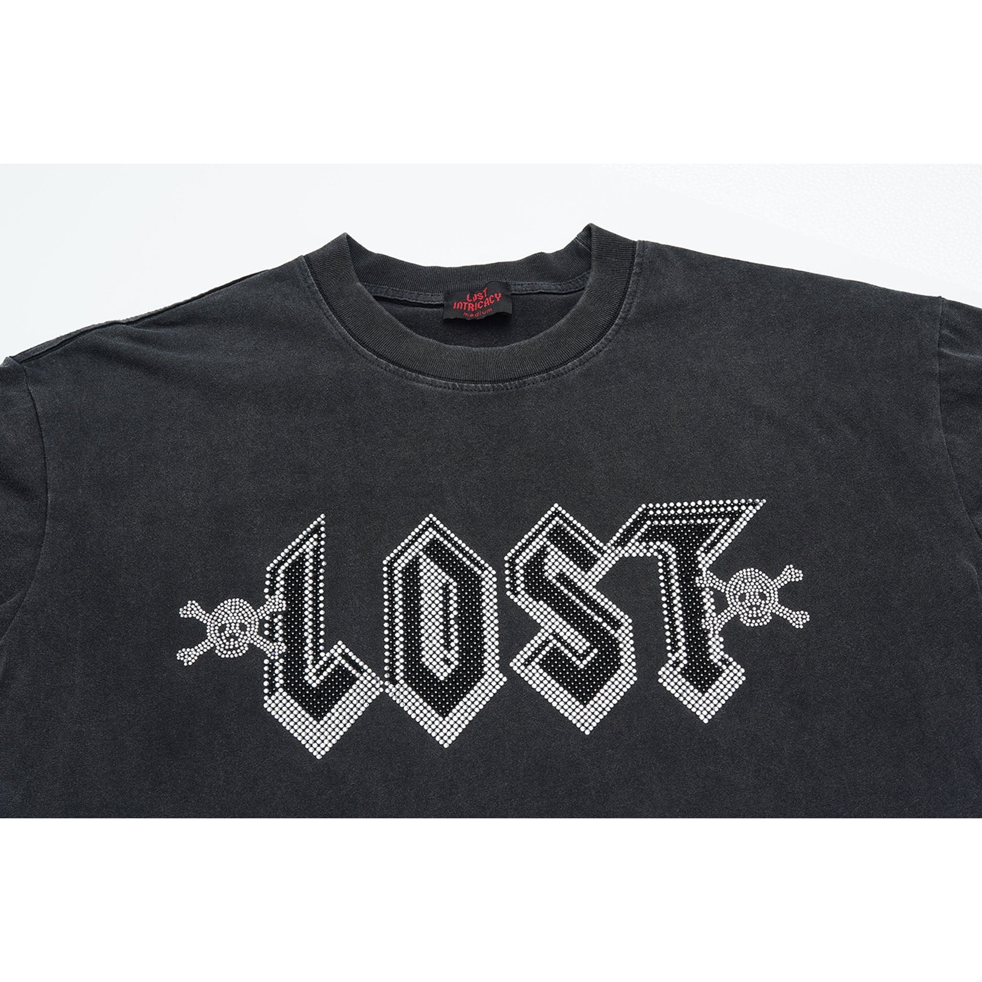 Lost Intricacy T-Shirt Skull Wash Casual Short Sleeve T-Shirt