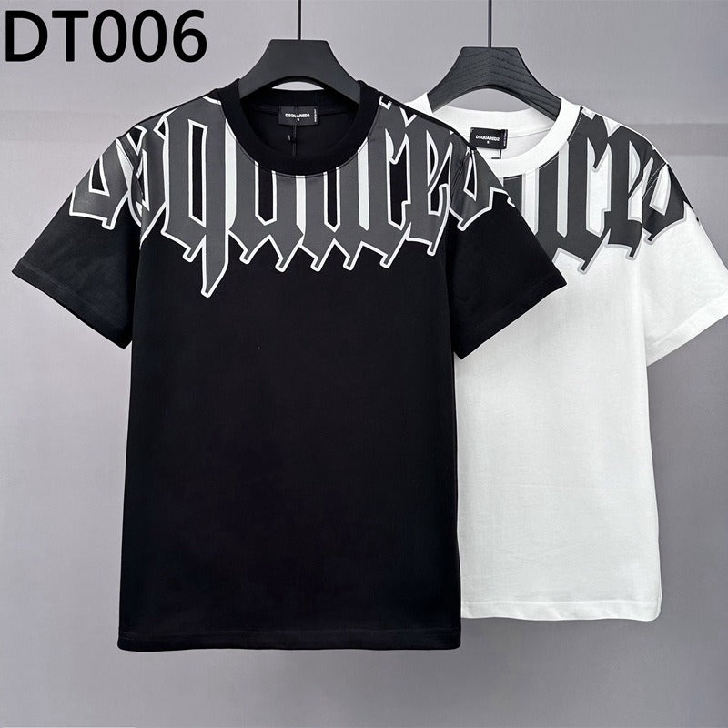 DSQ2 T Shirts Summer European and American Trend Crew Neck Bottom Shirt