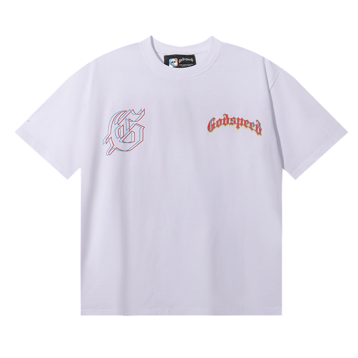 Godspeed T Shirts Great Western Skull Denim Cactus Print Cotton Casual Short Sleeve Men and Women