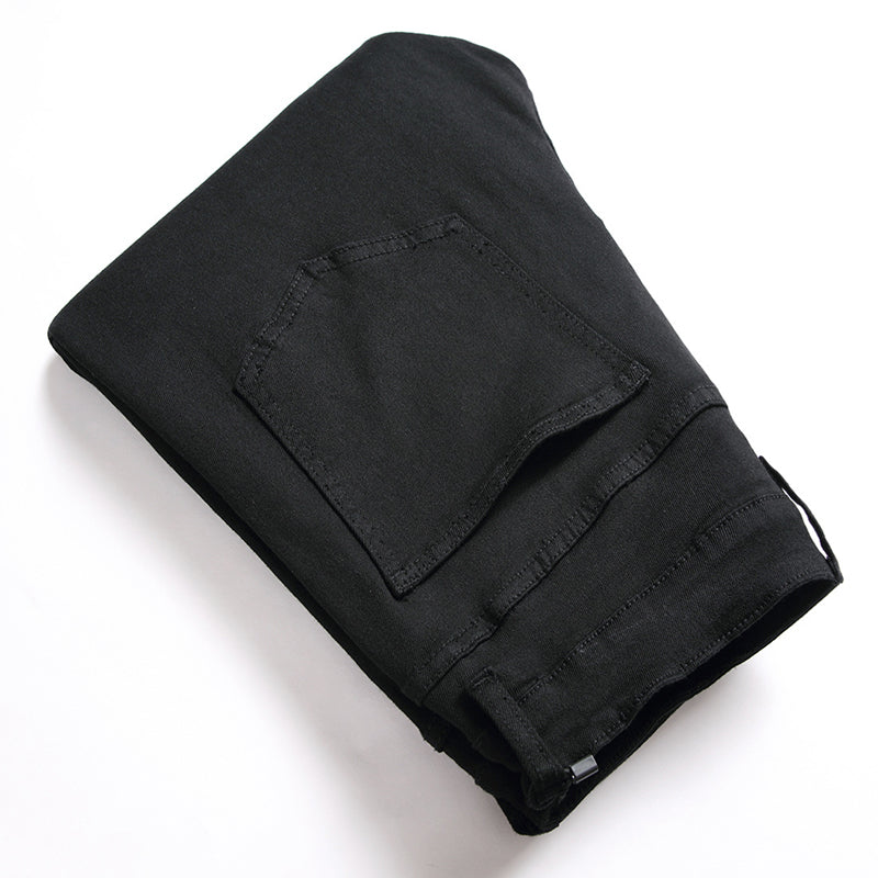 Mens Fashion Jeans pure black 5609#