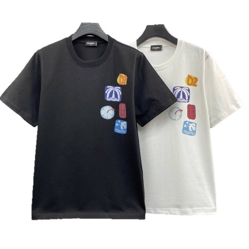 DSQ2 T Shirts D2 Color Printed Short Sleeves