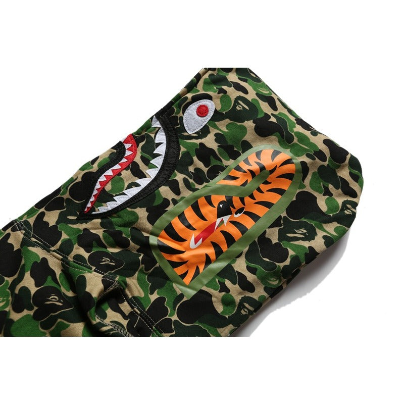 Bathing Ape Hoodie Camouflage Alphabet Embroidery Shark Hooded