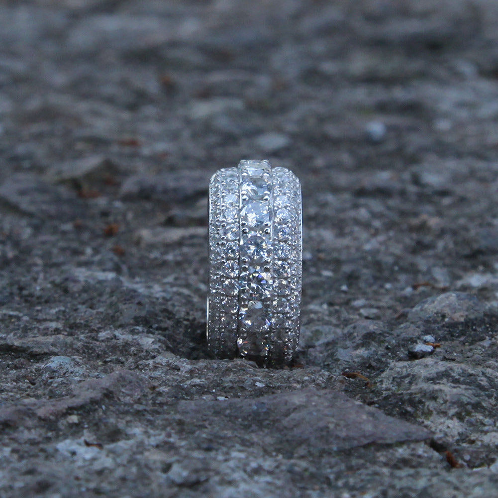 Rings S925 Silver Hip Hop Micro Zircon Ring St. Valentine's