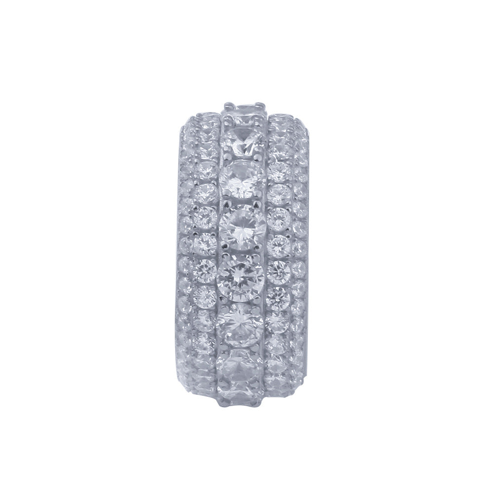 Rings S925 Silver Hip Hop Micro Zircon Ring St. Valentine's