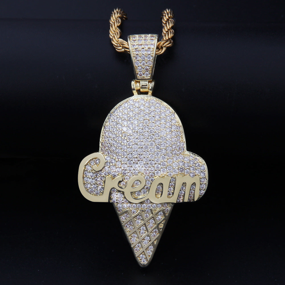 Jewelry Copper Microencrusted Zircon Jewelry Necklace Hip Hop Spectrum St. Valentine's