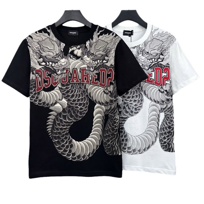 The DSQ2 T Shirt is fully printed with the new dragon pattern