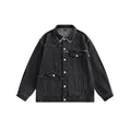 Unisex Jacket Vintage Denim Jacket for Men and Women Couple Loose Cardigan Coat