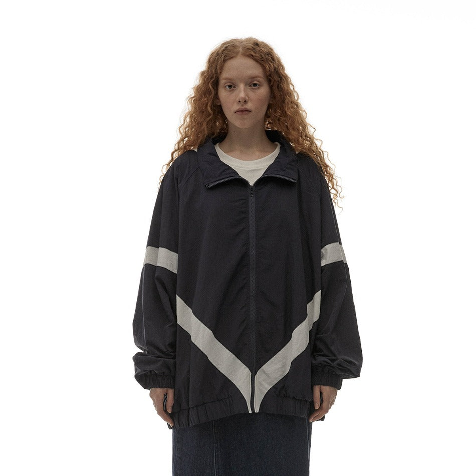 Unisex Jacket Retro Loose Exercise Hooded Coat Men's and Women's Stand Collar Jacket Top