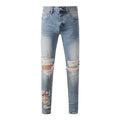Mens trendy purple jeans, 100% cotton Pure Cotton High Street Trend