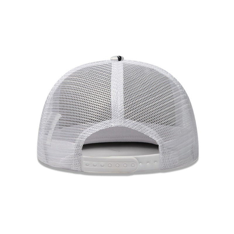 Trendy flat brimmed snapback hats spring summer breathable sunshade