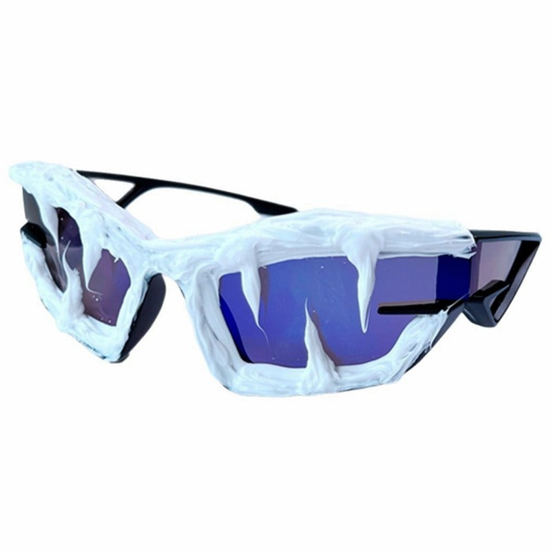 Trendy punk glasses y2k shark teeth