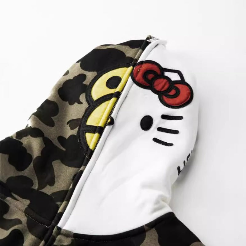 Bathing Ape Hoodie Hello Kitty Camouflage Sweater Men