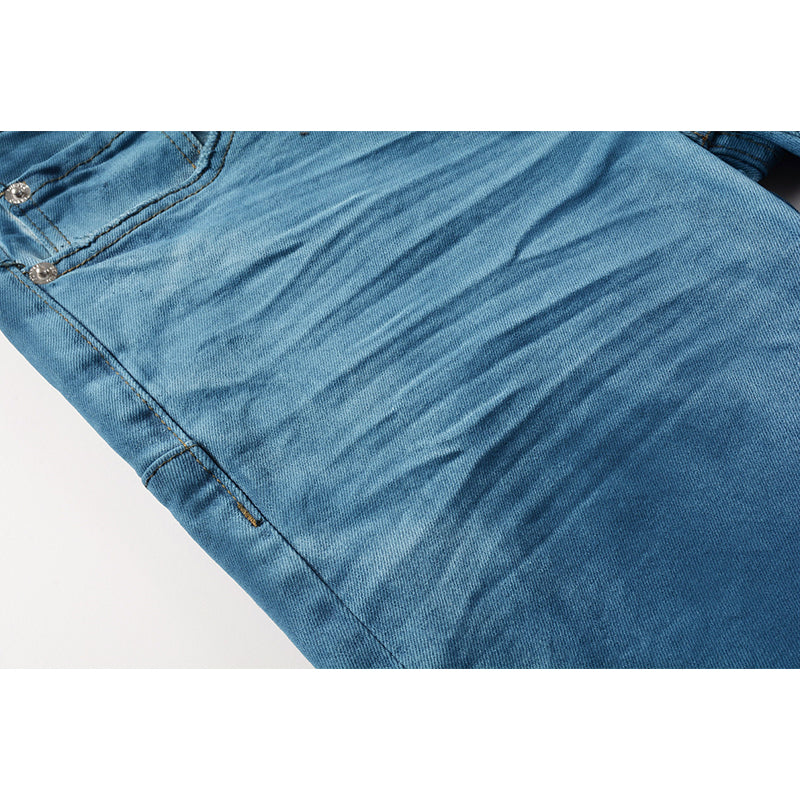 Mens trendy purple jeans, 100% cotton Pure Cotton High Street Trend