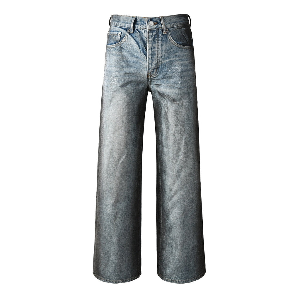 Mens trendy purple jeans, 100% cotton Jeans Rhinestones #102