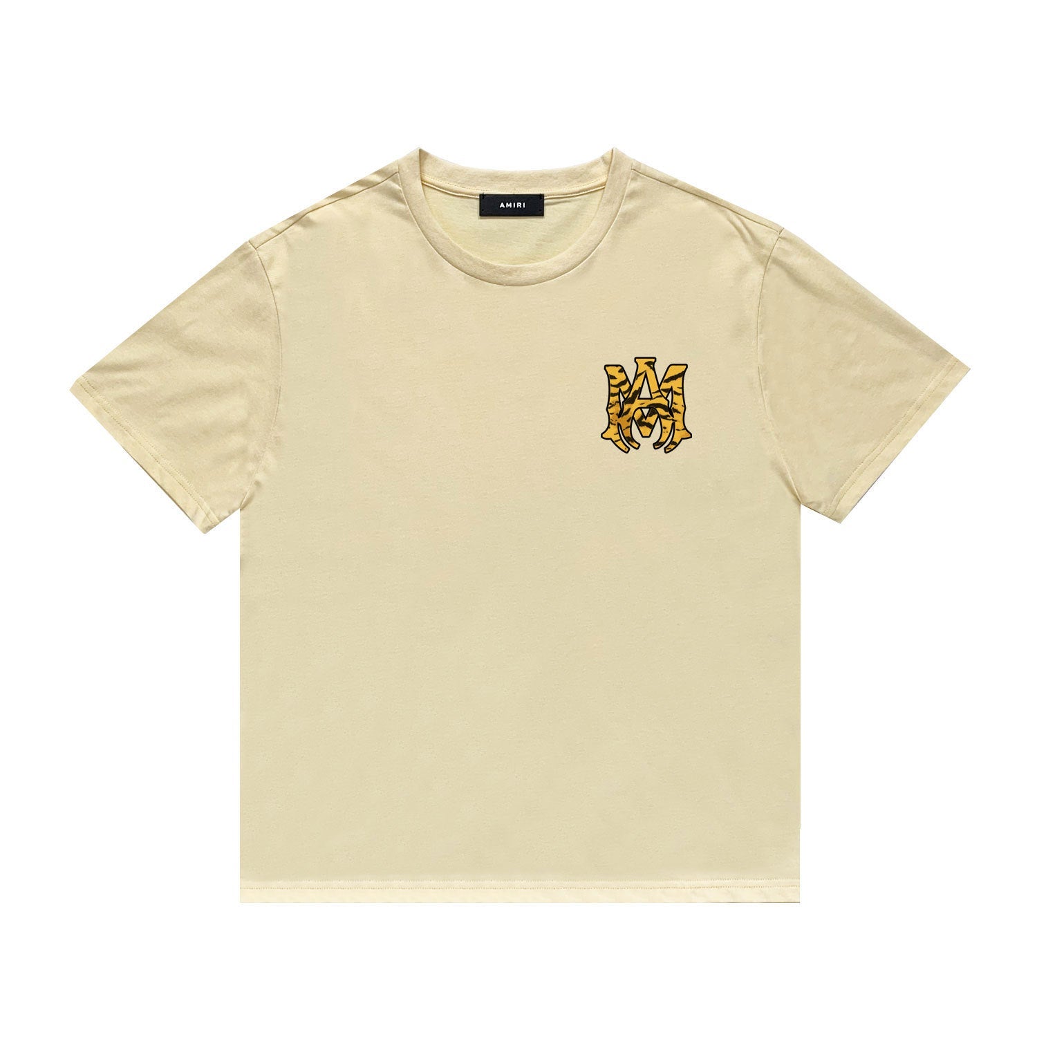 Amiri T Shirt Tiger Pattern Letter Print Casual round Neck Short Sleeve T-shirt
