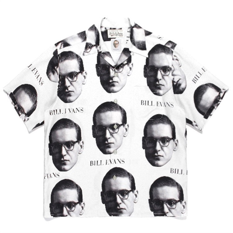 GUILTYPARTIES TIGER Shirts Bill Evans Jazz Music Hawaiian Casual Short Sleeve Shirts Men's and Women's