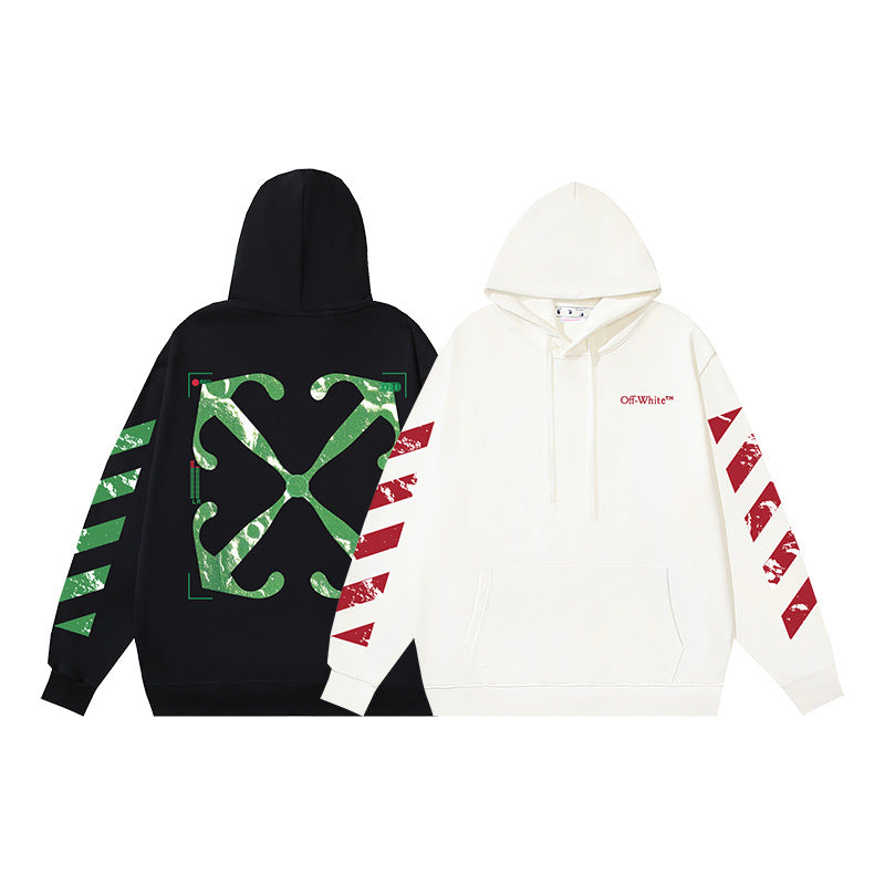 OW hoodieVR Power Anchor Pattern Arrow Print Hood