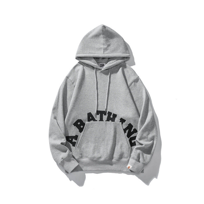 Bathing Ape Hoodie Man Alphabet Print Solid Color Shark