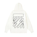 OW hoodie ECG Pattern Arrow Sleeve Hood
