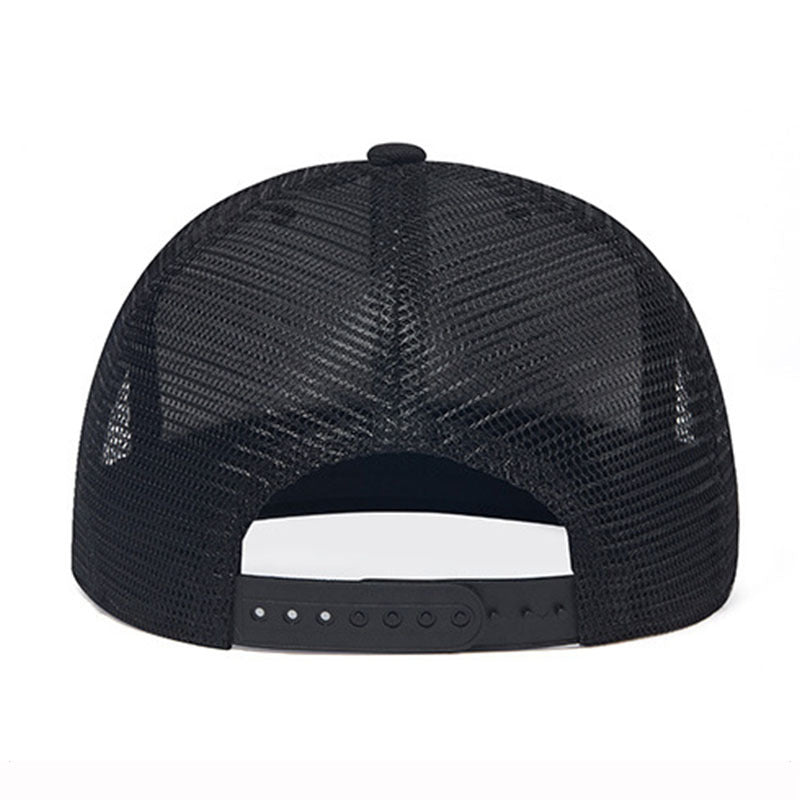 Trendy flat brimmed snapback hats breathable mesh