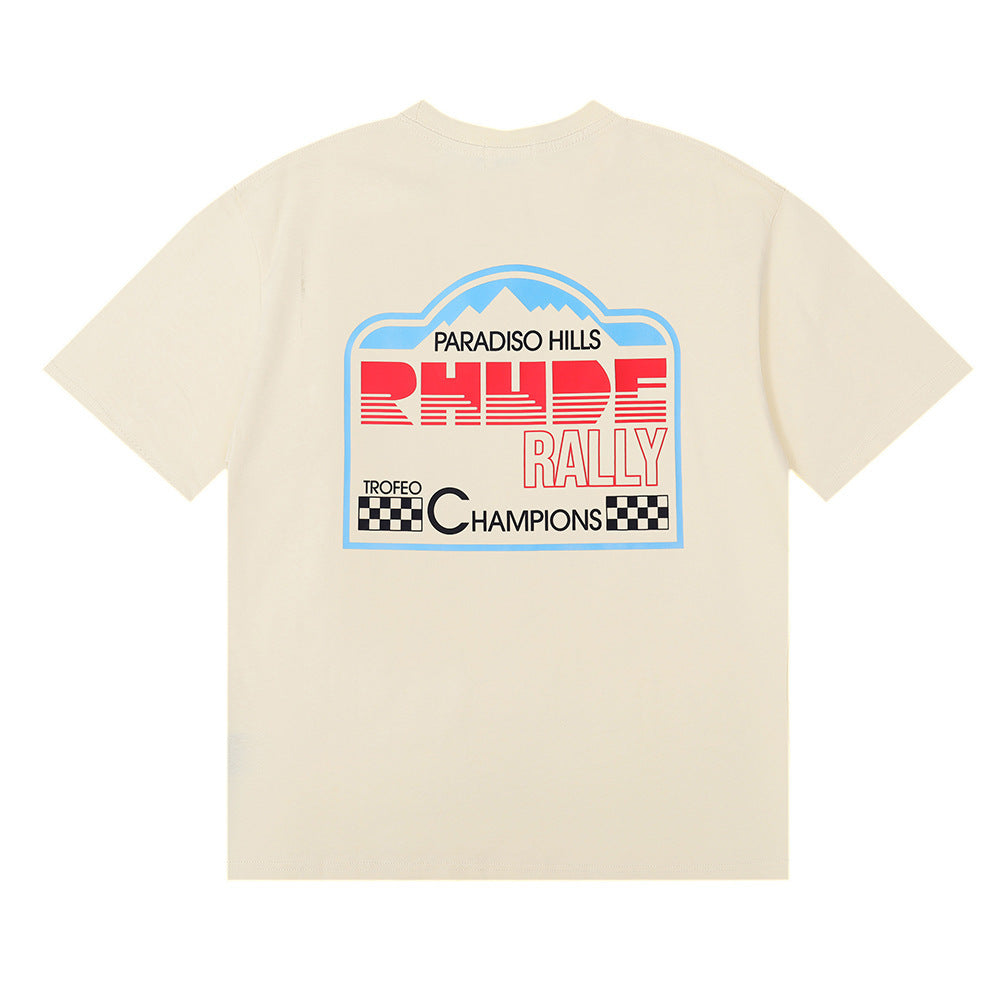 Rhude T Shirt Alphabet Slogan Printed Short Sleeve T-Shirt