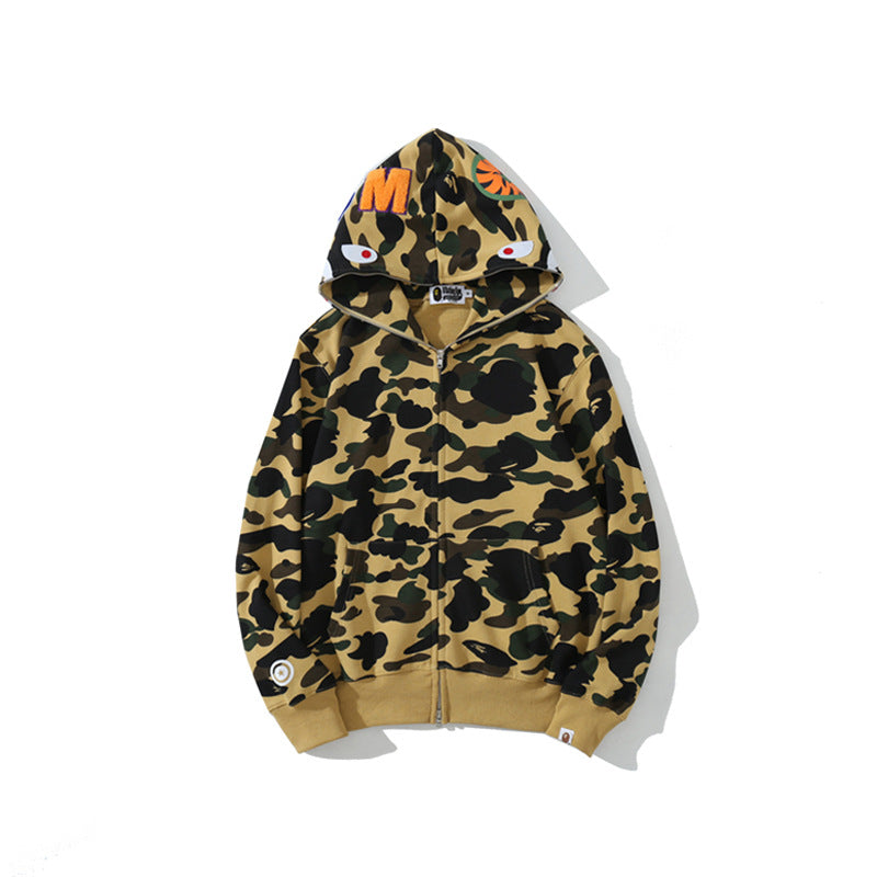 Ape Hoodie Classic Camo Shark Hooded Cardigan Zip Embroidery