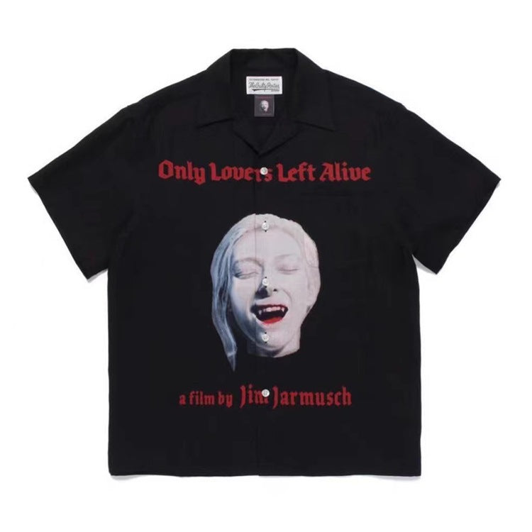GUILTYPARTIES TIGER Shirts Only Love Forever Movie Joint Character Printed Hawaiian Short Sleeve Shirt Men