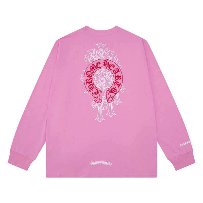 CHH  Heart Long Sleeve Shirt Unisex Fashion Loose Long Sleeve Shirt