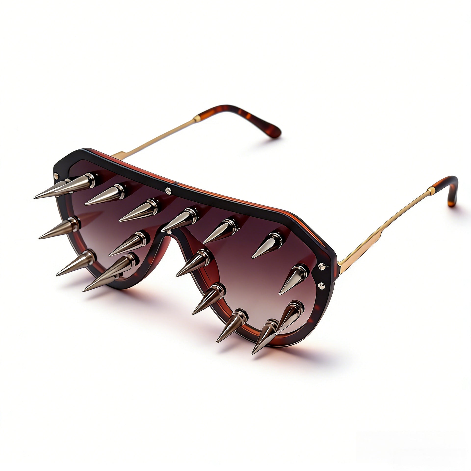 Trendy punk glasses spikes and rivets