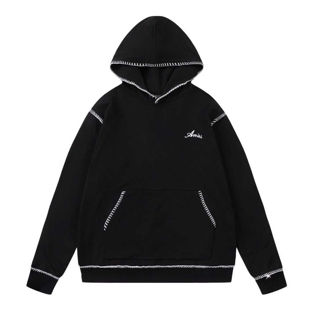 Amiri Hoodie autumn and winter new AMI embroidered line letter pattern hooded sweater
