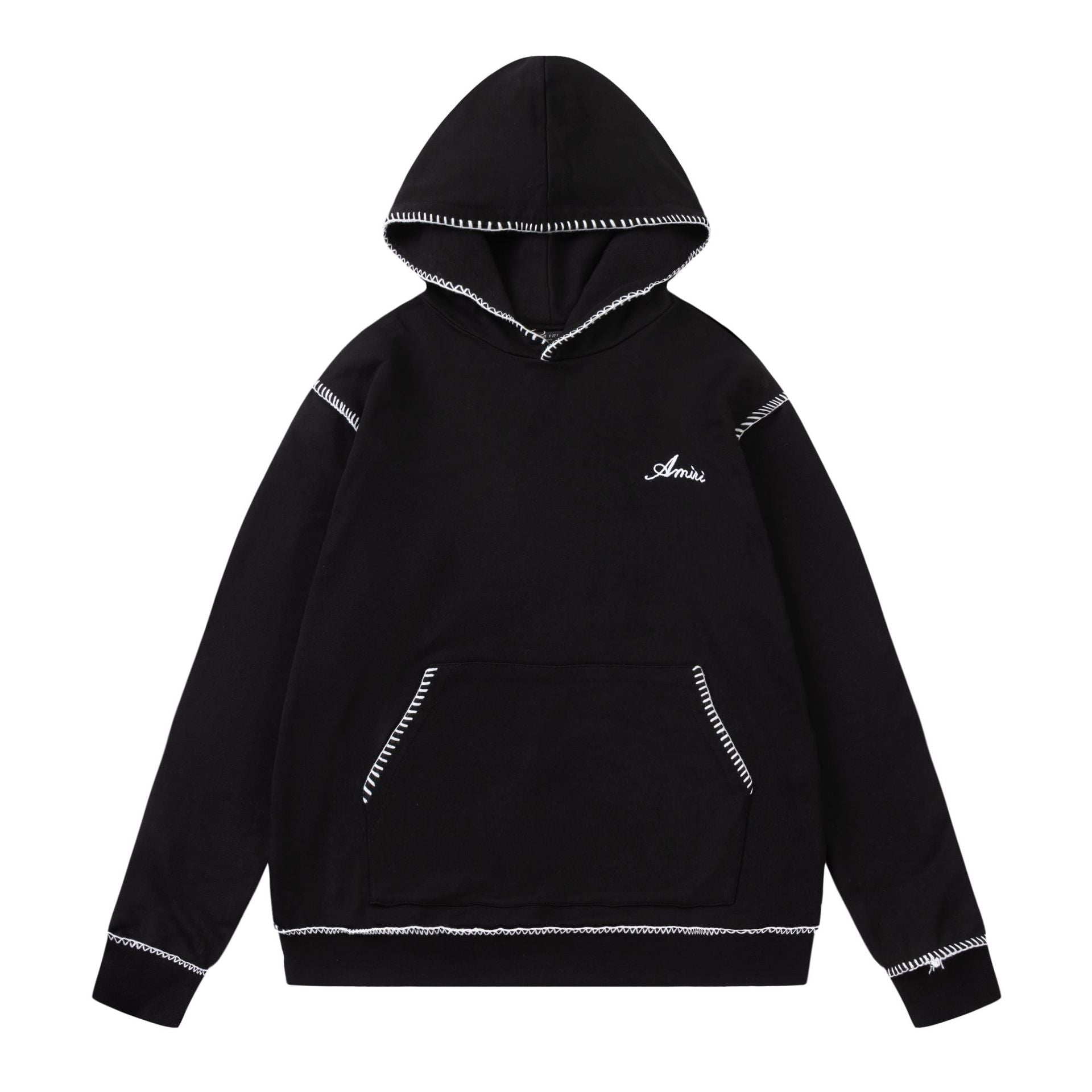 Amiri Hoodie autumn and winter new AMI embroidered line letter pattern hooded sweater