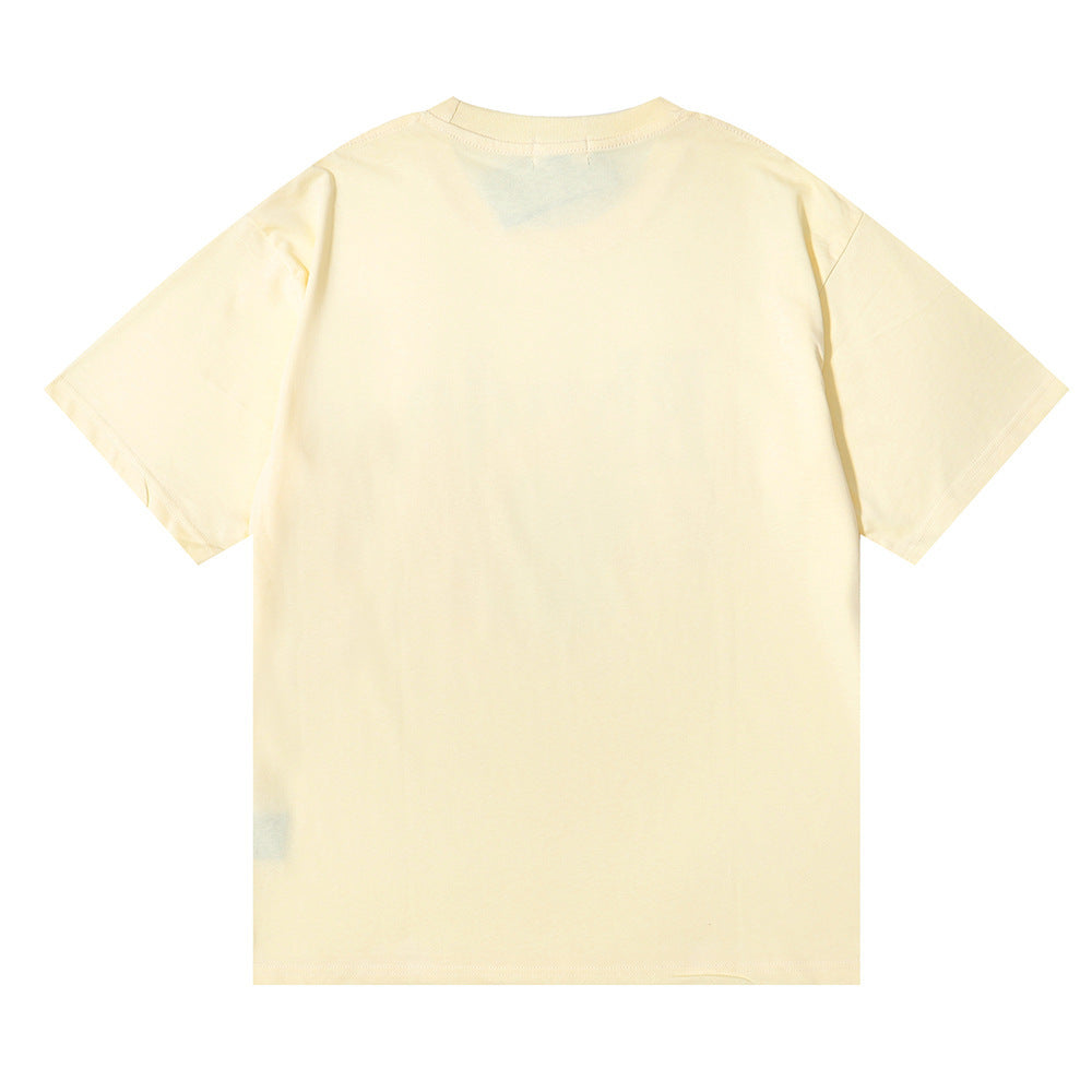 Rhude T Shirt Flag Floral Print Short Sleeve T-Shirt