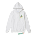 OW  hoodie Multicolored Leaf Arrow Pattern Crew Neck Hoodie
