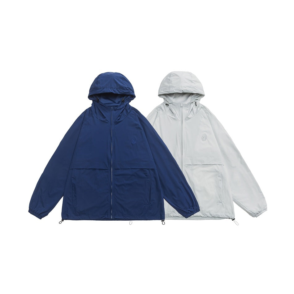 Unisex Jacket Waterproof Exercise Hooded Coat Men and Women Couple Loose Top Jacket