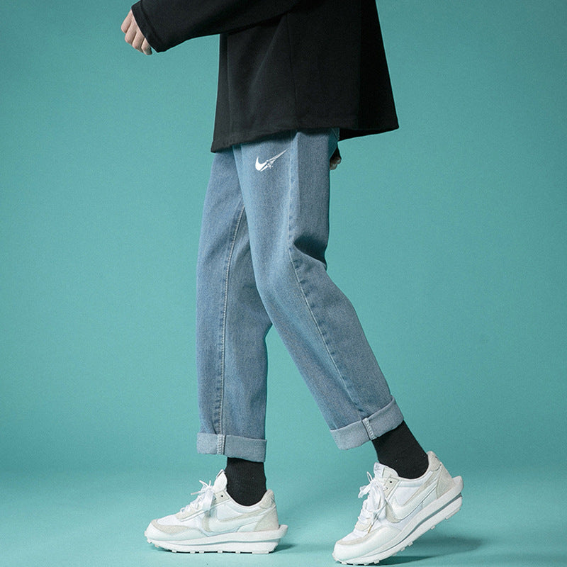 Men Jeans Summer Loose Summer Hip Hop Straight-Leg Pants Pants