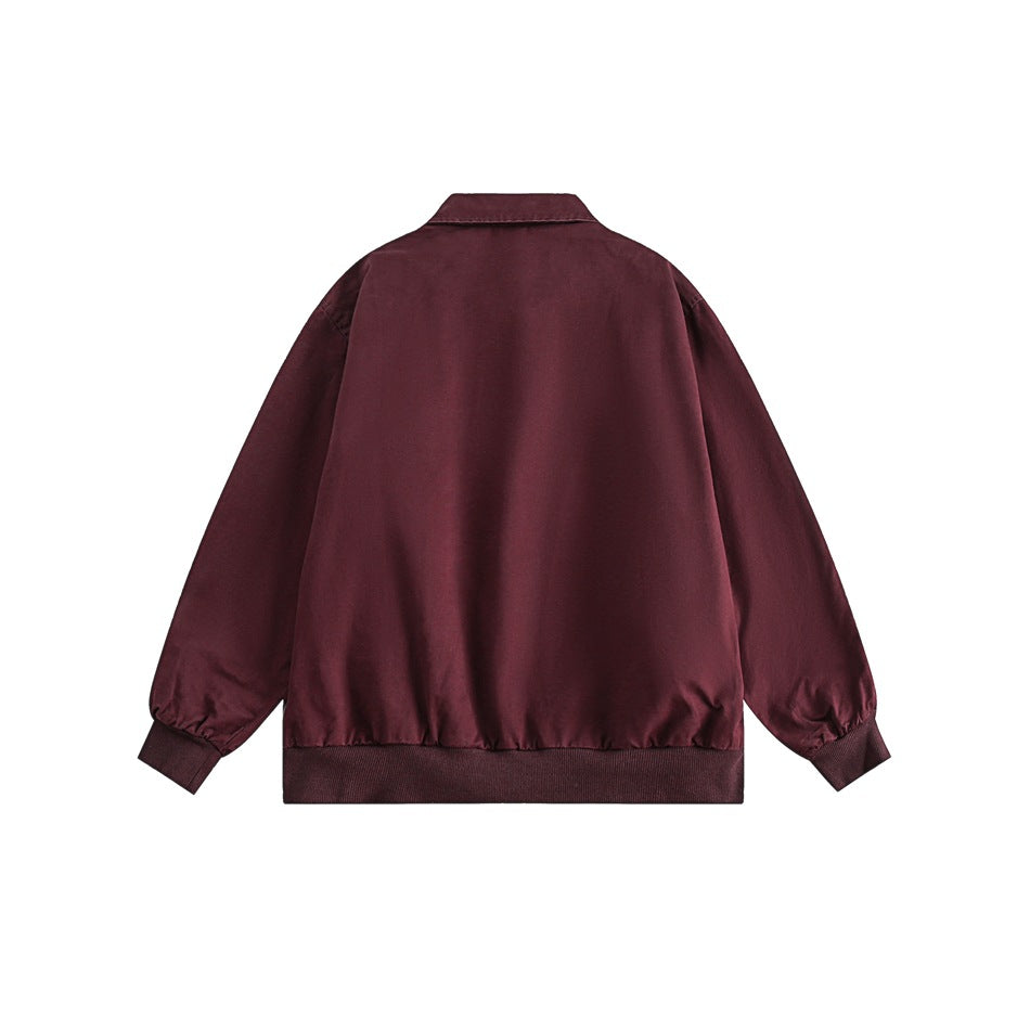 Unisex Jacket Vintage Overalls Jacket Spring and Autumn Turn-down Collar Coat