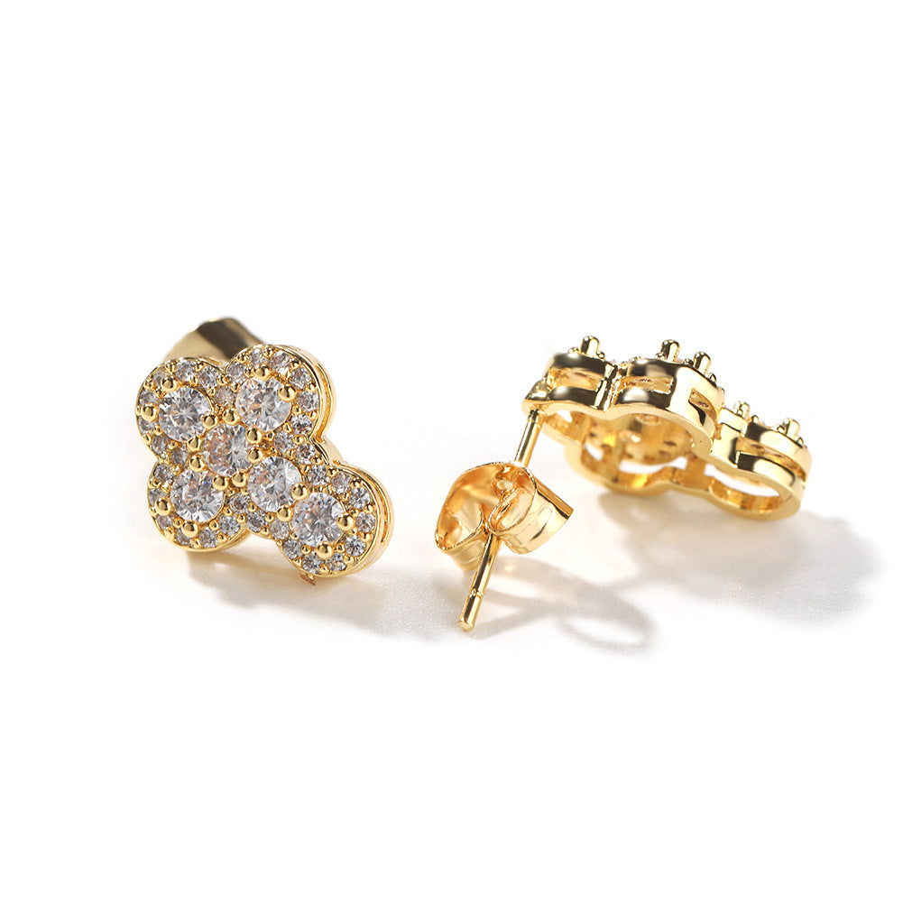 Earrings Fashion Zircon Cross Earrings Spectrum