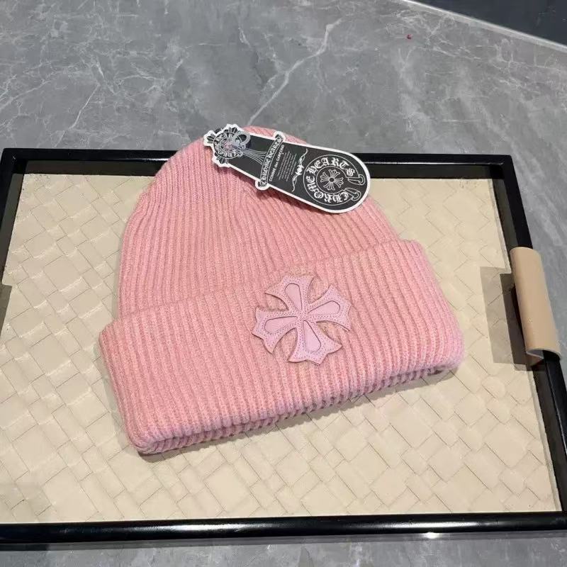 Chrome Hearts Knit Hat - Warm, Casual, Trendy Winter Streetwear Fashion Versatile Jacquard Wool Hat European and American Casual Warm Cold Hat Cross-border Knitted Hat Xiaoxiang Hat