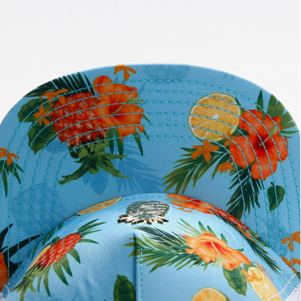 Trendy flat brimmed snapback hats summer mesh sunshade