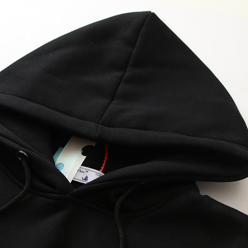 OW   hoodie boa pattern arrow fleece hooded