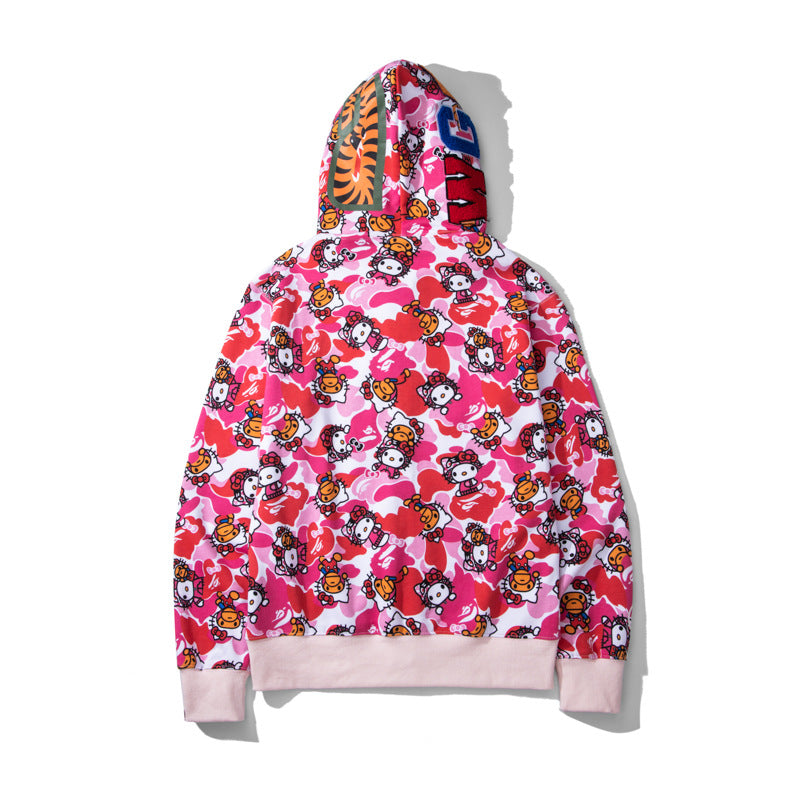 Bathing Ape Hoodie Full Print Hello Kitty Cardigan Zipper