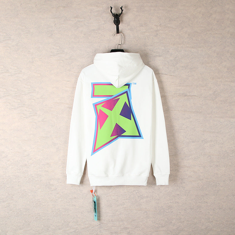 OW  hoodie thunderbolt monogram print hoodie