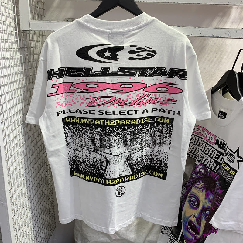 HS T Shirt Abstract Printing Casual Loose