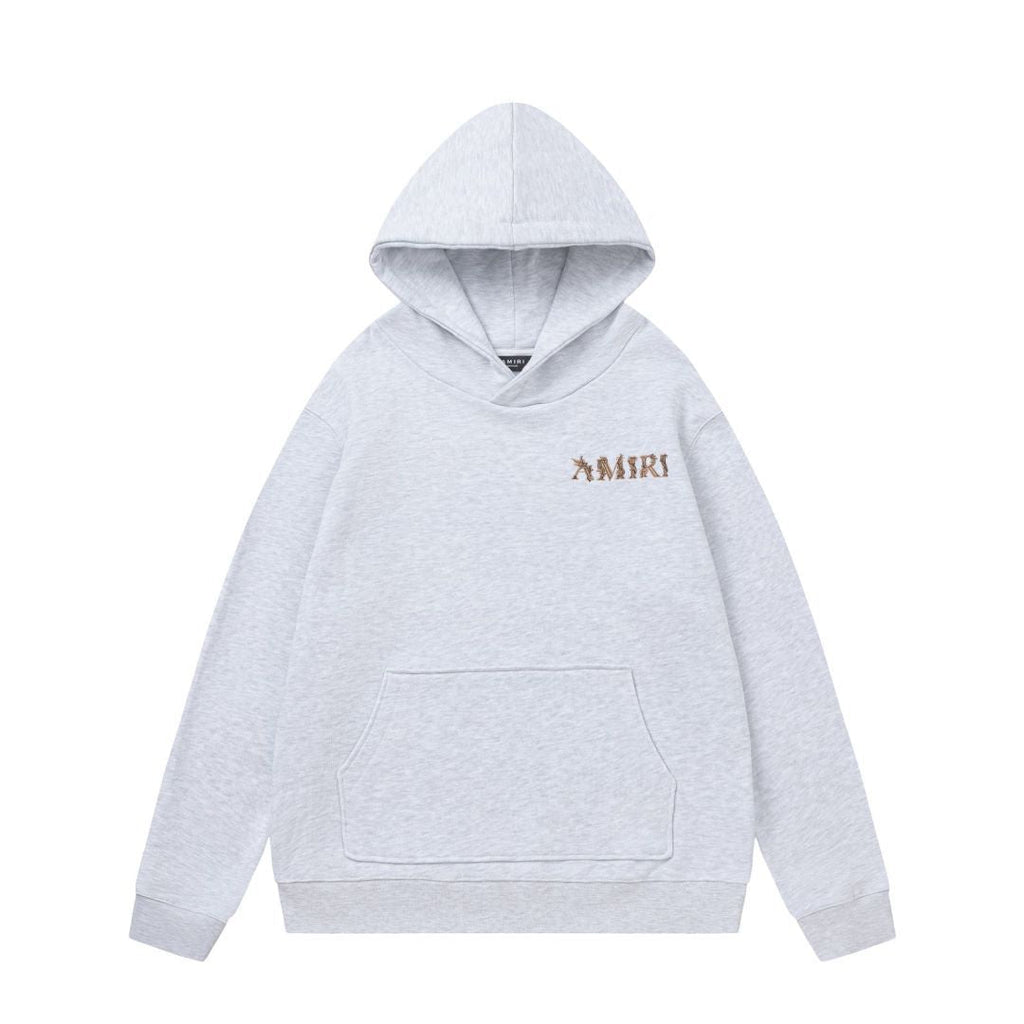 Amiri Hoodie AMI Lace Embroidery Letter Pattern Hooded Sweater for Men and Women