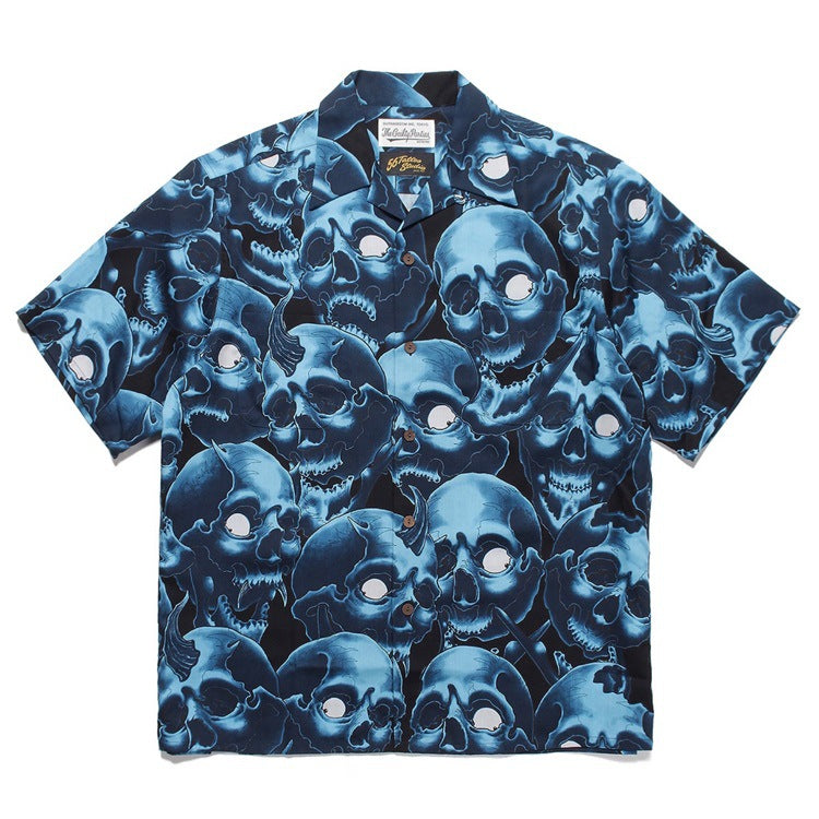 GUILTYPARTIES TIGER Shirts 56 TATTOO Tattoo, Ghost Head, Skull Hawaiian Short Sleeve Shirt Men