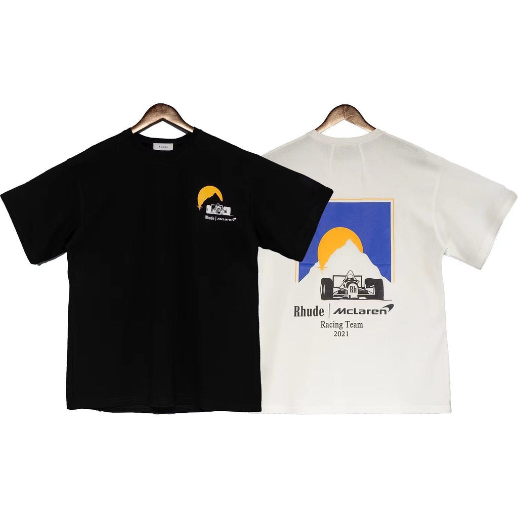 Rhude T Shirt Joint Racing Sunset Printing Short Sleeve T-Shirt
